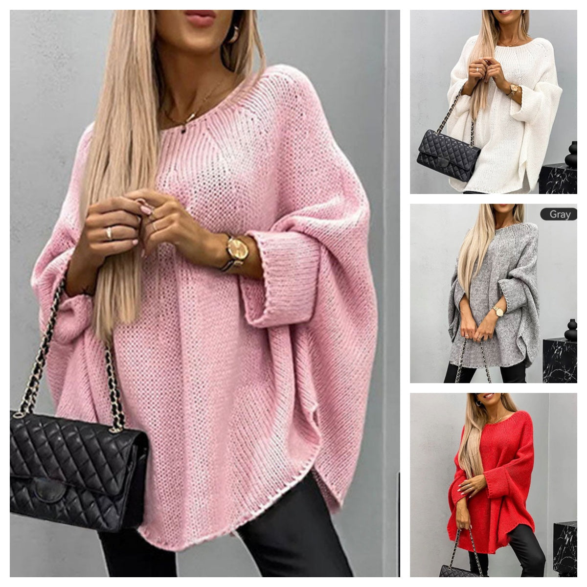 💝Elegancki sweter damski z dzianiny z peleryną