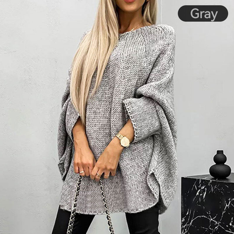 💝Elegancki sweter damski z dzianiny z peleryną