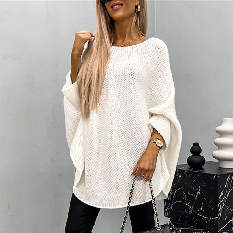 💝Elegancki sweter damski z dzianiny z peleryną