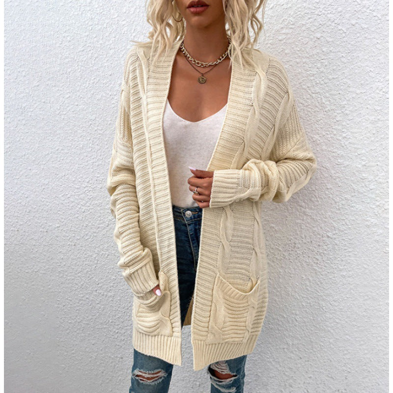 sweterek z dzianiny typu twist cardigan