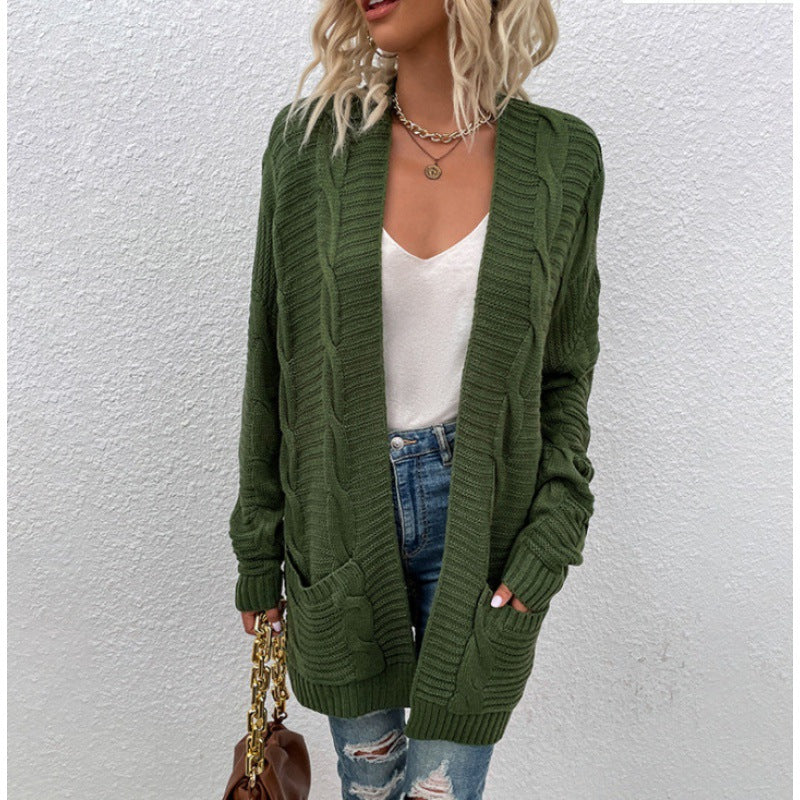 sweterek z dzianiny typu twist cardigan