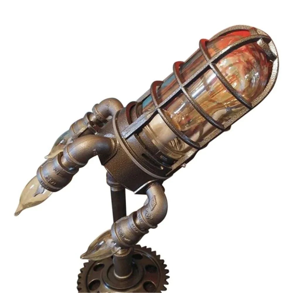 Steampunkowa lampa rakietowa