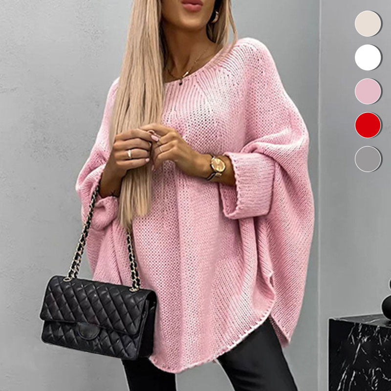 💝Elegancki sweter damski z dzianiny z peleryną