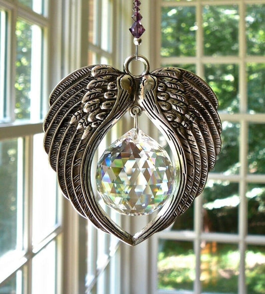 ANGEL WINGS Kryształowe i cynowe skrzydła Suncatcher